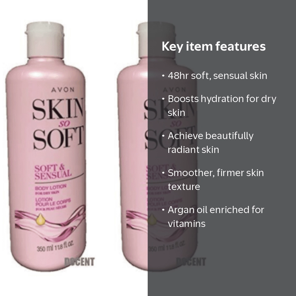 2Pck Avon Skin so Soft 48Hours Moisture Softener & Sensual Body Lotion For Dry Skin 11.8oz