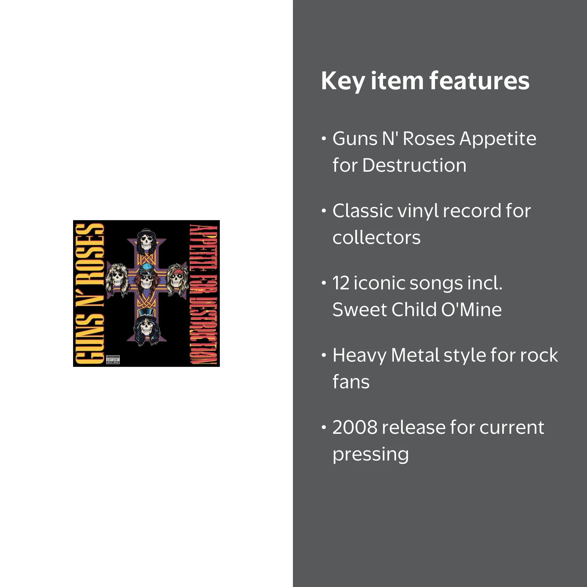Guns N' Roses - Appetite for Destruction Album - Heavy Metal Vinyl