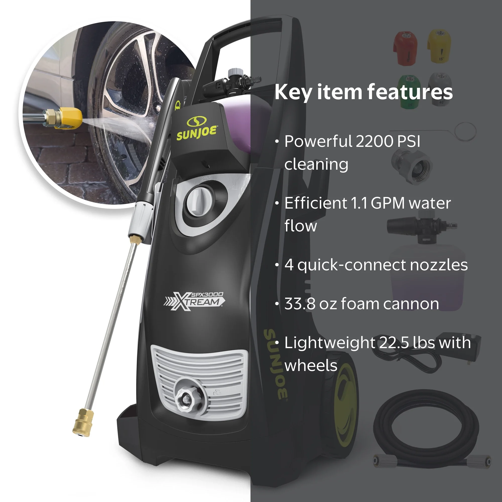 Sun Joe Portable Xtream Clean Electric Pressure Washer, 13-Amp