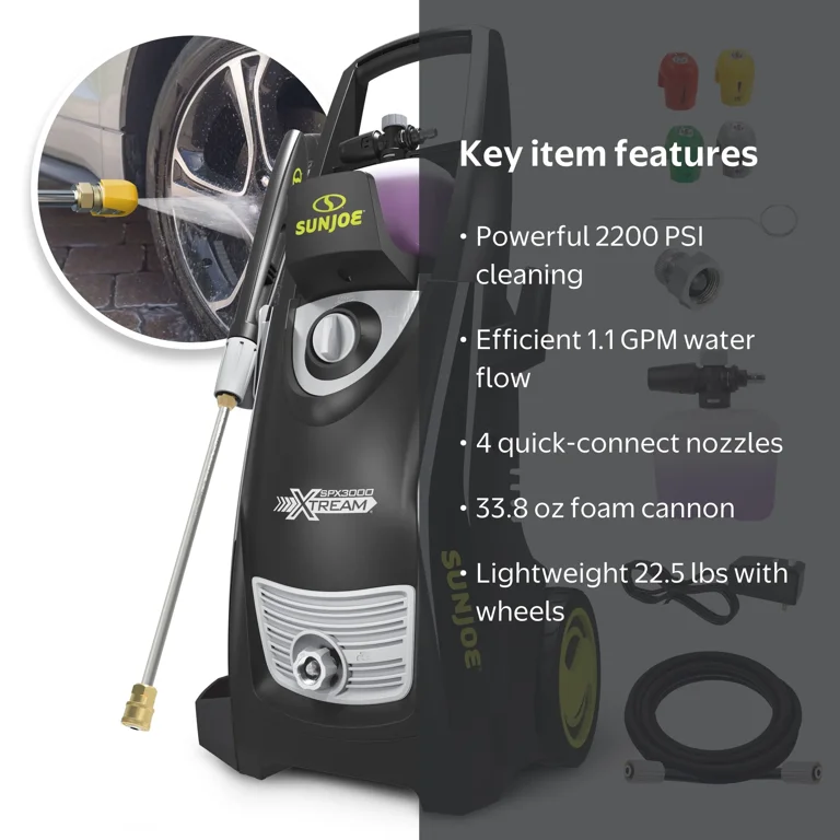 Sun Joe Portable Xtream Clean Electric Pressure Washer, 13-Amp