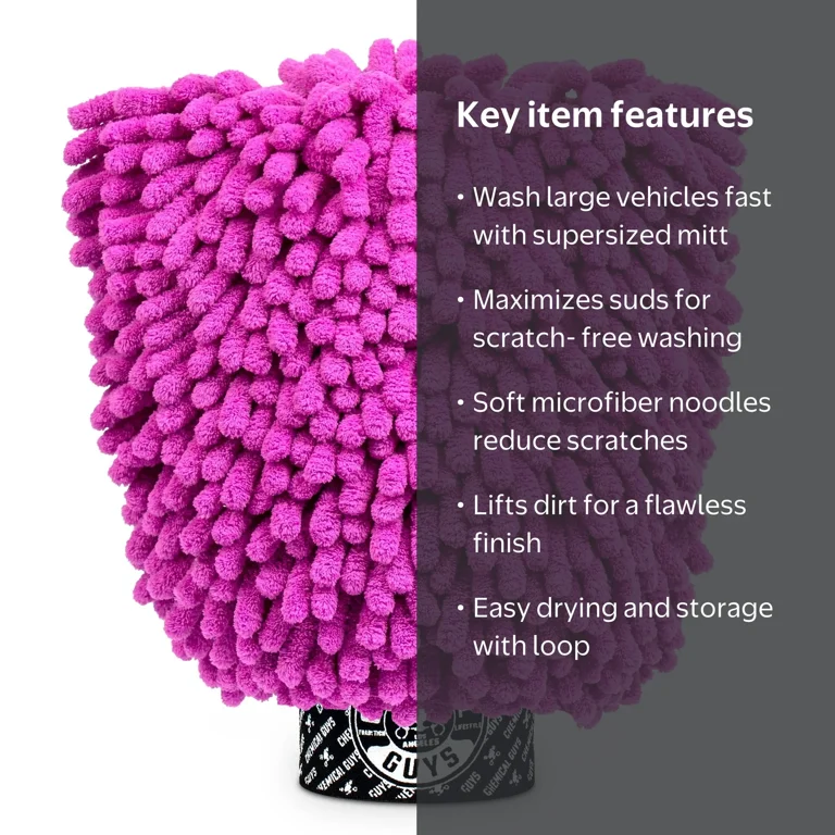 Chemical Guys MIC527 Big Noodle Supersized Wash Mitt, Purple