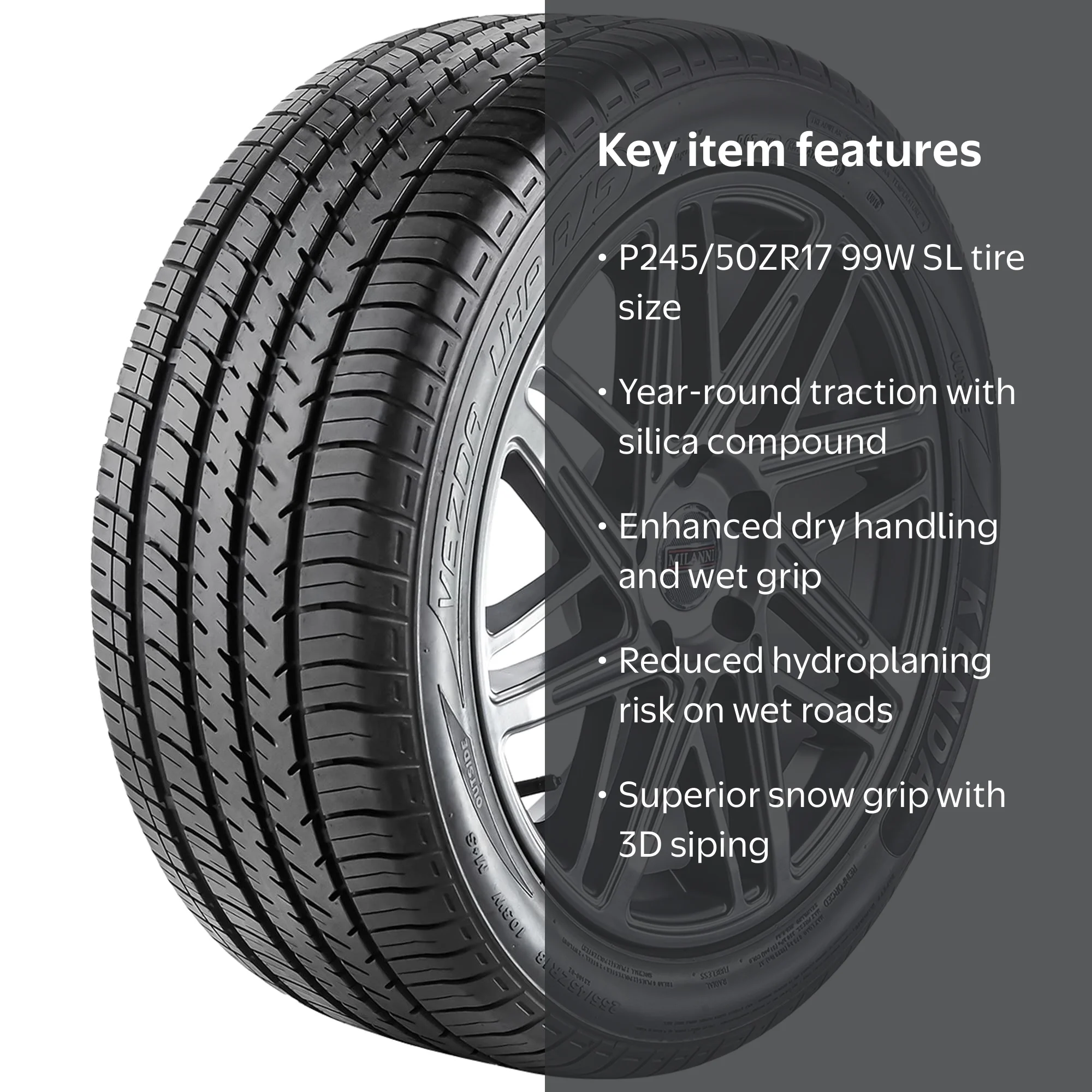 Free Shipping! Kenda Vezda UHP A/S (KR400) UHP All Season P245