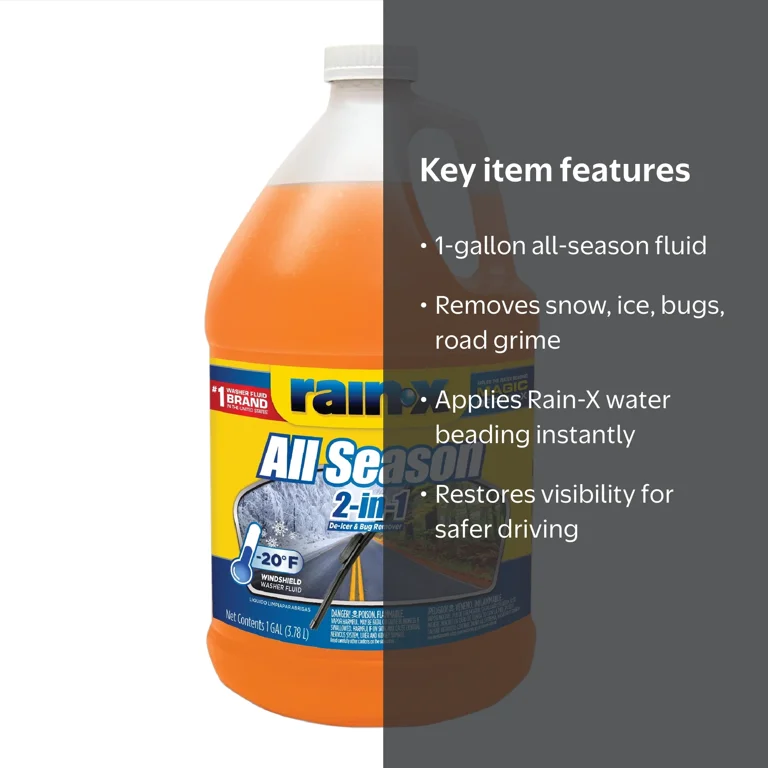 Rain-X Automotive All-Season Windshield Washer Fluid for Car Auto