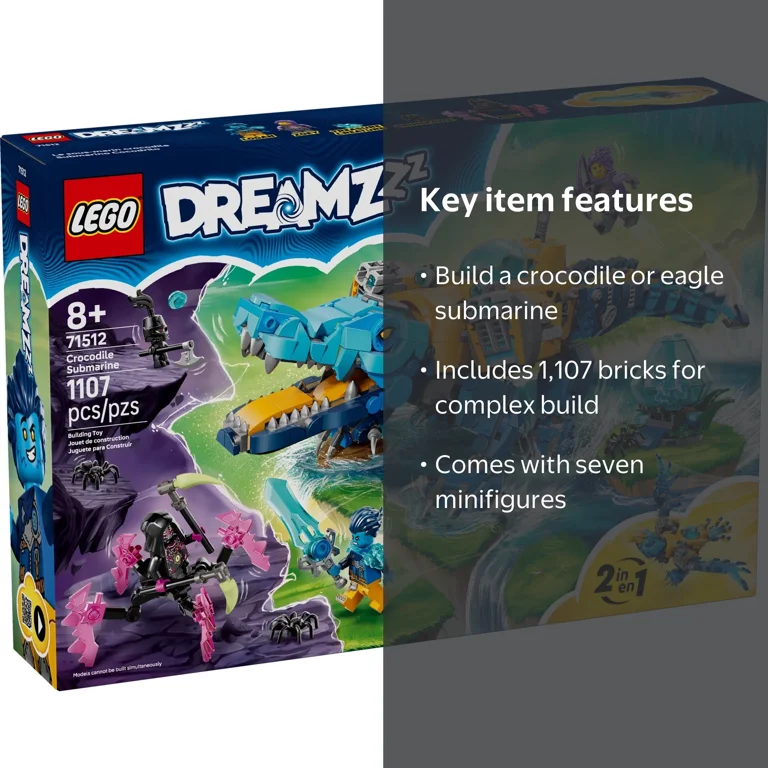 LEGO, Building Toy, 71512, Crocodile Submarine with 2 Build