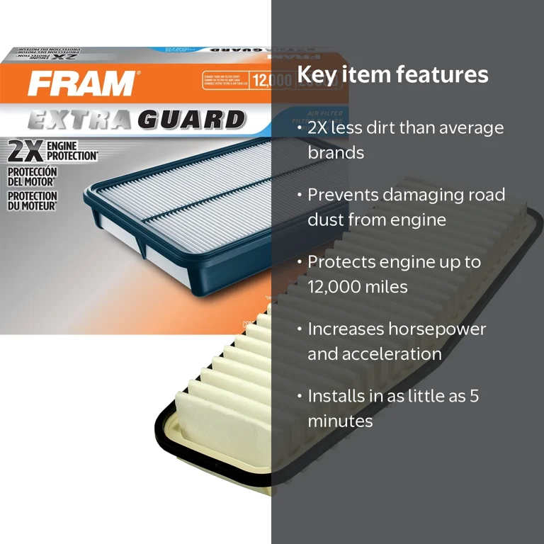 FRAM Extra Guard Air Filter, CA9359 for select Toyota RAV4 2001