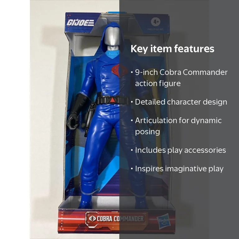 Hasbro GI Joe Cobra Commander Action Figure, Multicolor, 9