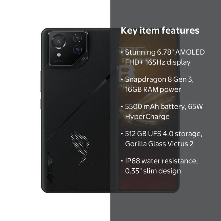 ASUS ROG Phone 8 Pro, Unlocked Android, US Version, 6.78