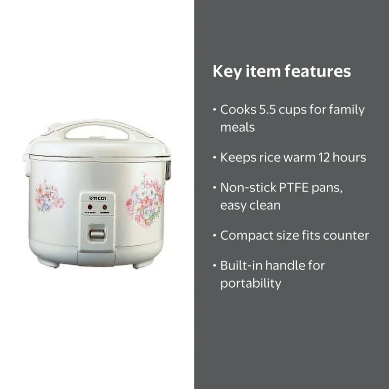 Tiger 5.5 Cup Electronic Control Rice Cooker with Non-Stick PTFE