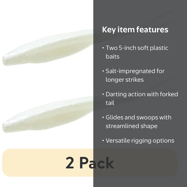 2 pack) Zoom Super Fluke White Pearl 5'' - Walmart.com