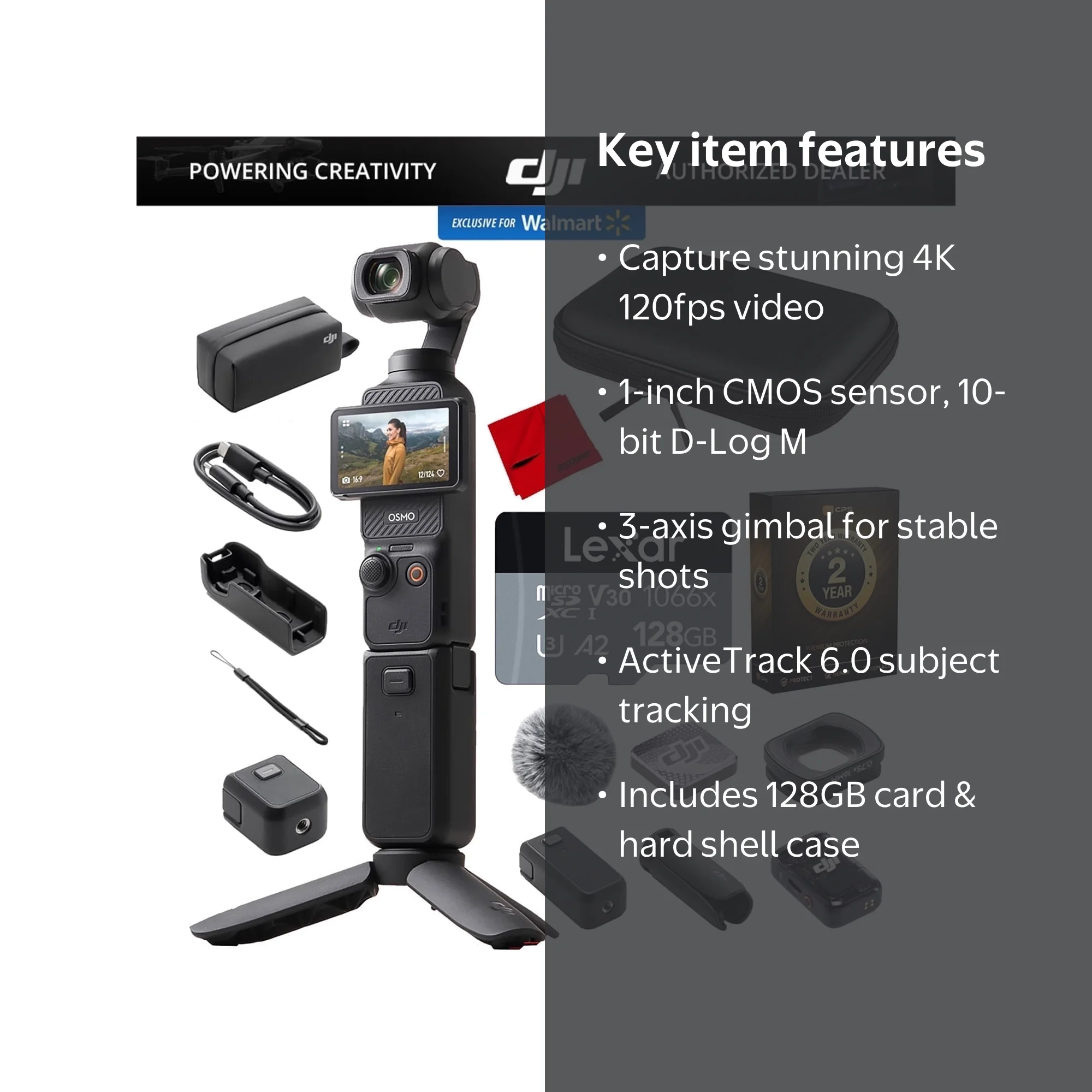 DJI Osmo Pocket 3 Creator Combo 4K Handheld 3-Axis Gimbal Bundle