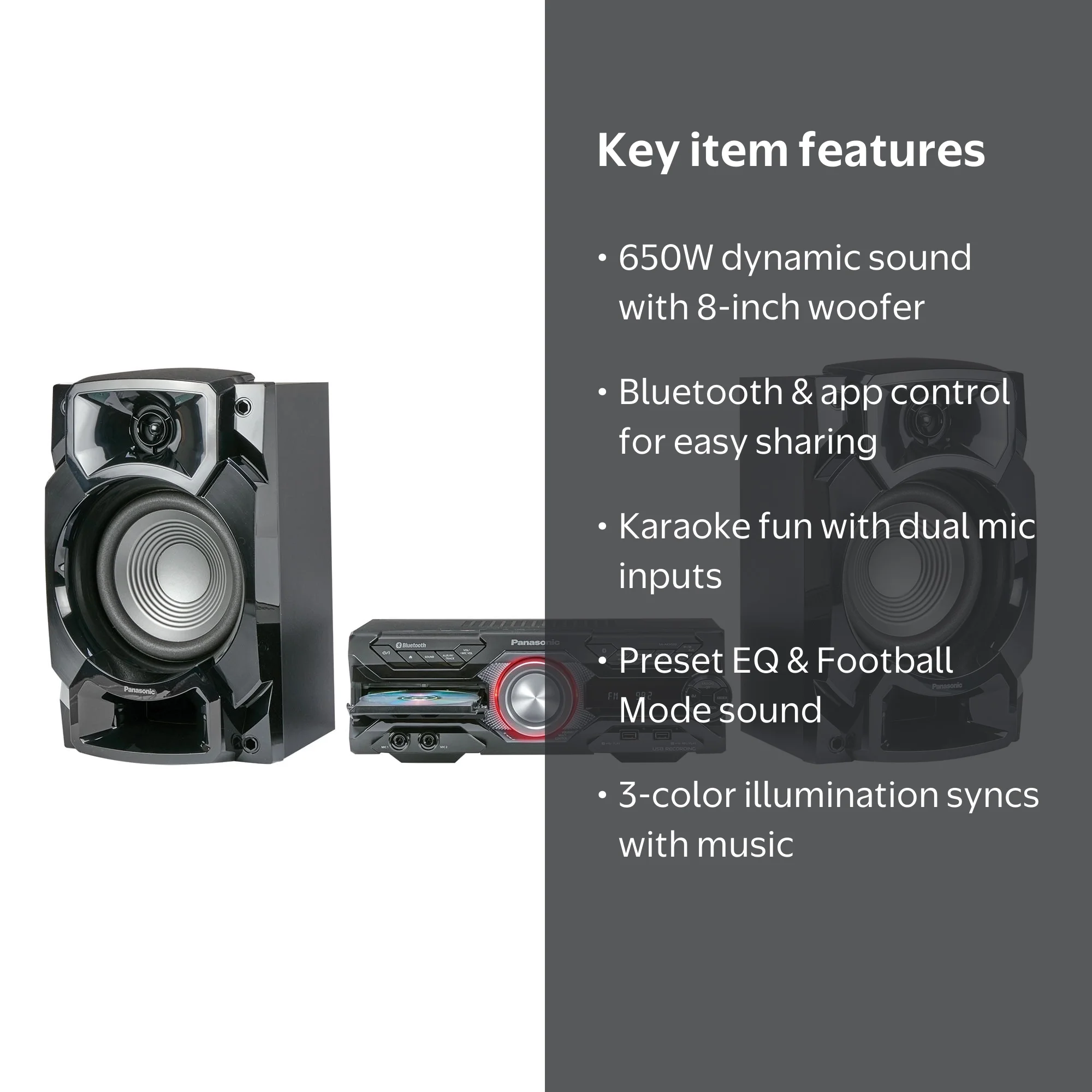 Panasonic SC-AKX520PNK 650W Hi-Power Audio System with CD Player