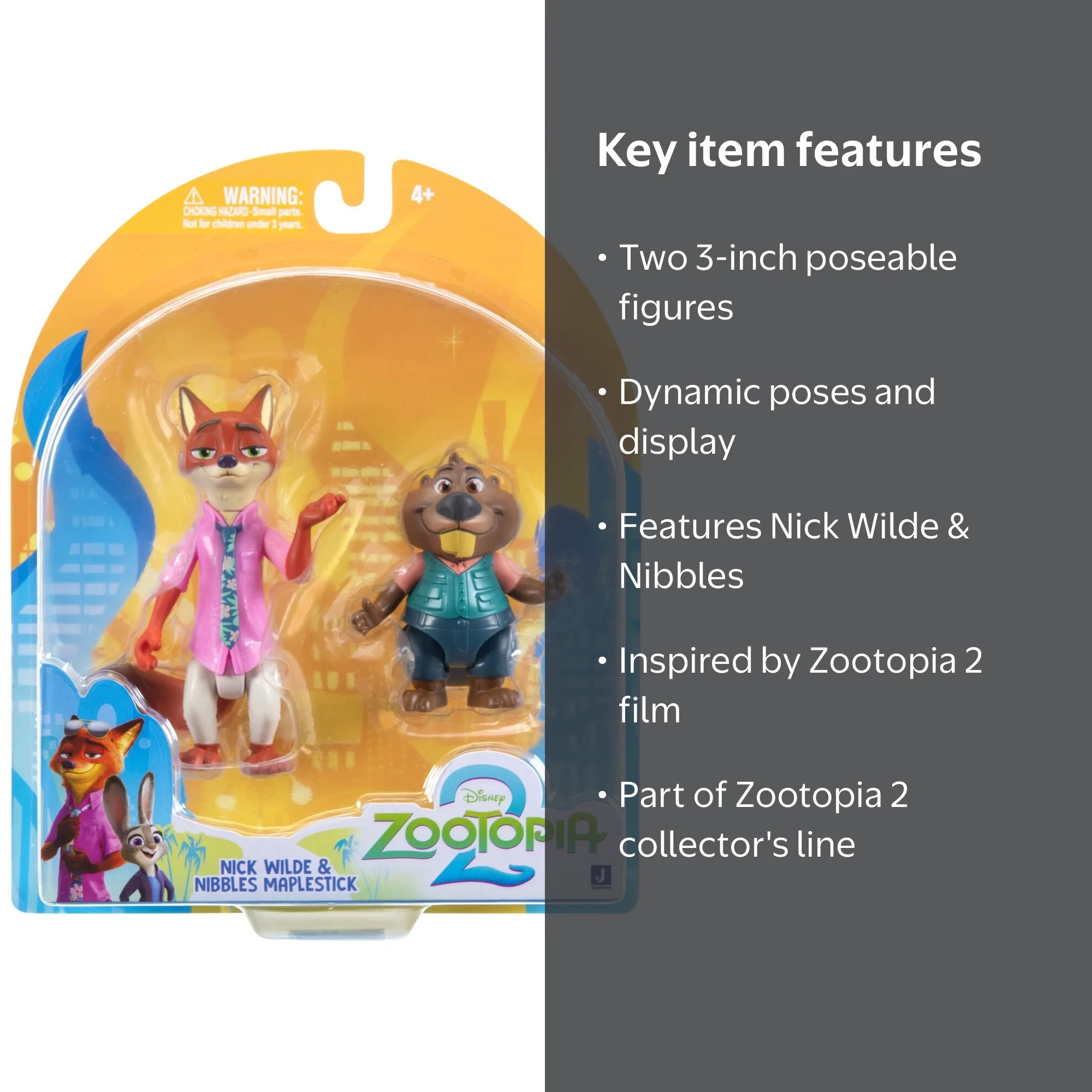Disney's Zootopia 2 Two Pack - 3 inch Two Figure Pack of Nick