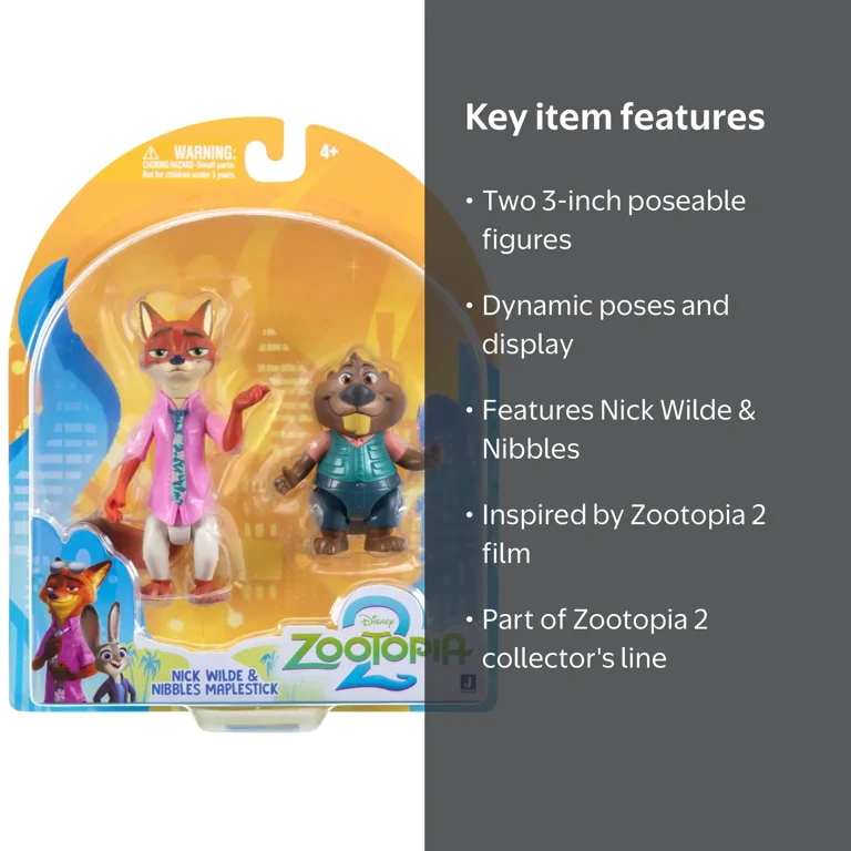 Disney's Zootopia 2 Two Pack - 3 inch Two Figure Pack of Nick