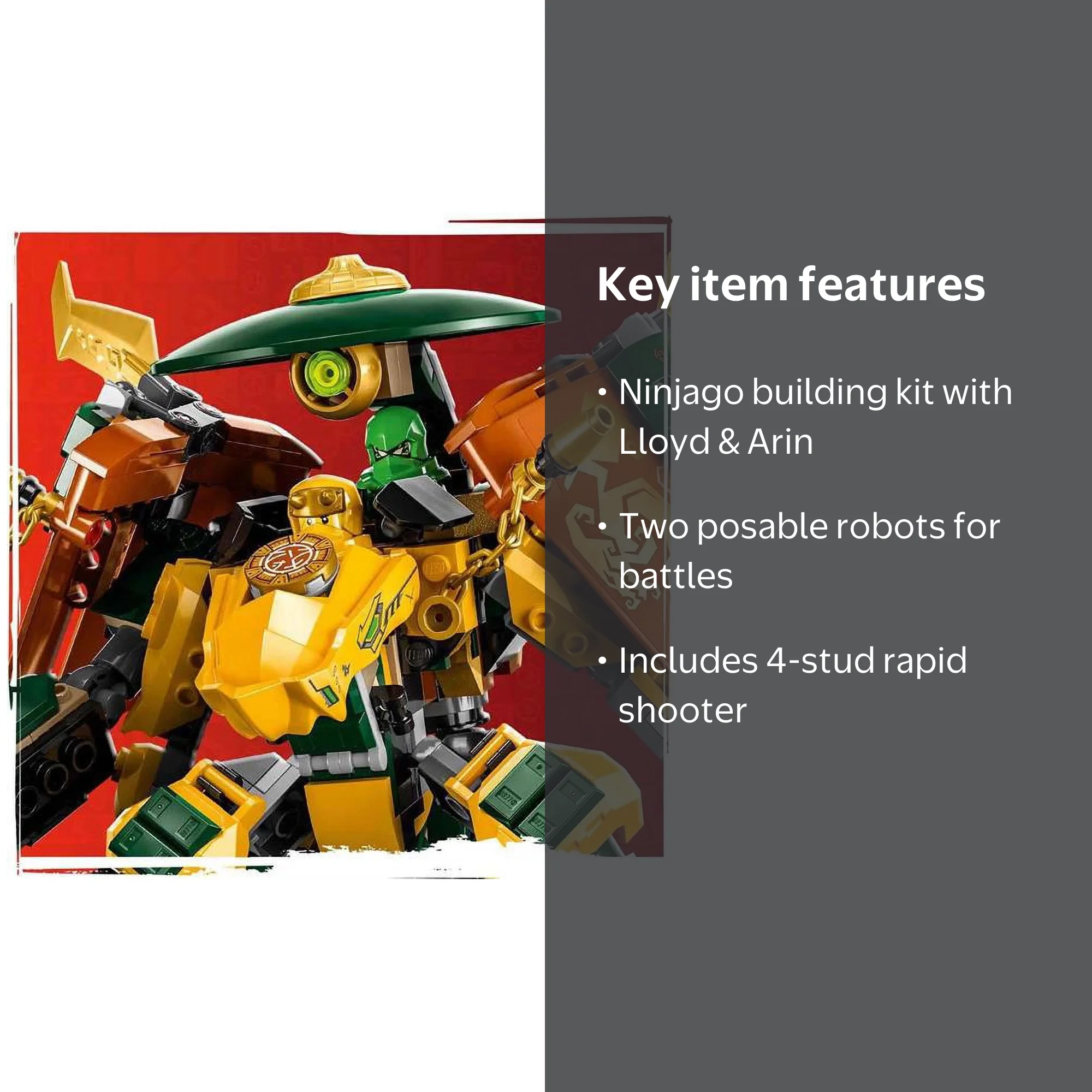 Lego Ninjago Lloyd and Arin's Ninja Team Robots 71794 - Walmart.com