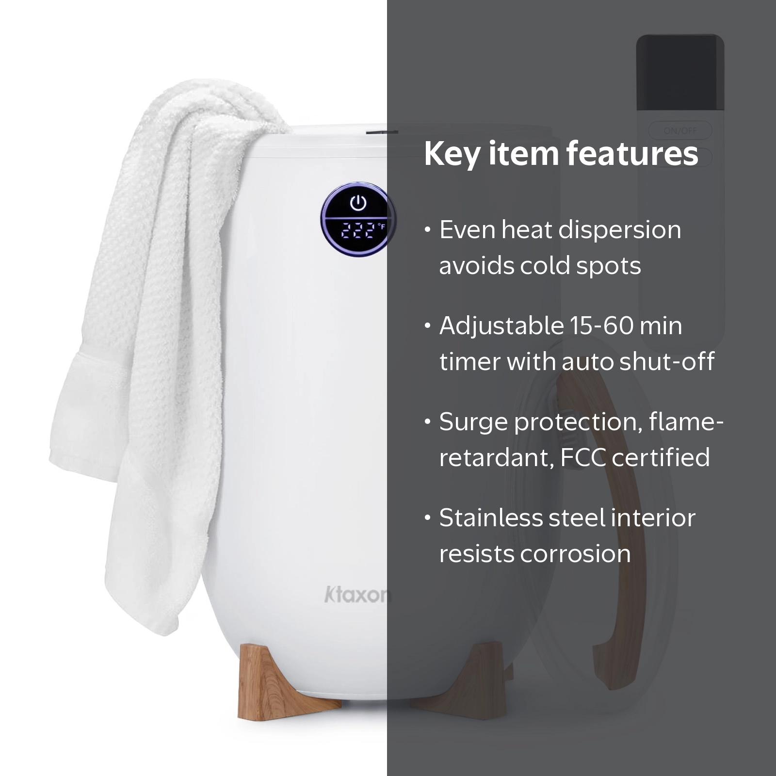 Ktaxon Towel Warmer Bucket, 20L Capacity, Adjustable Timer, LED