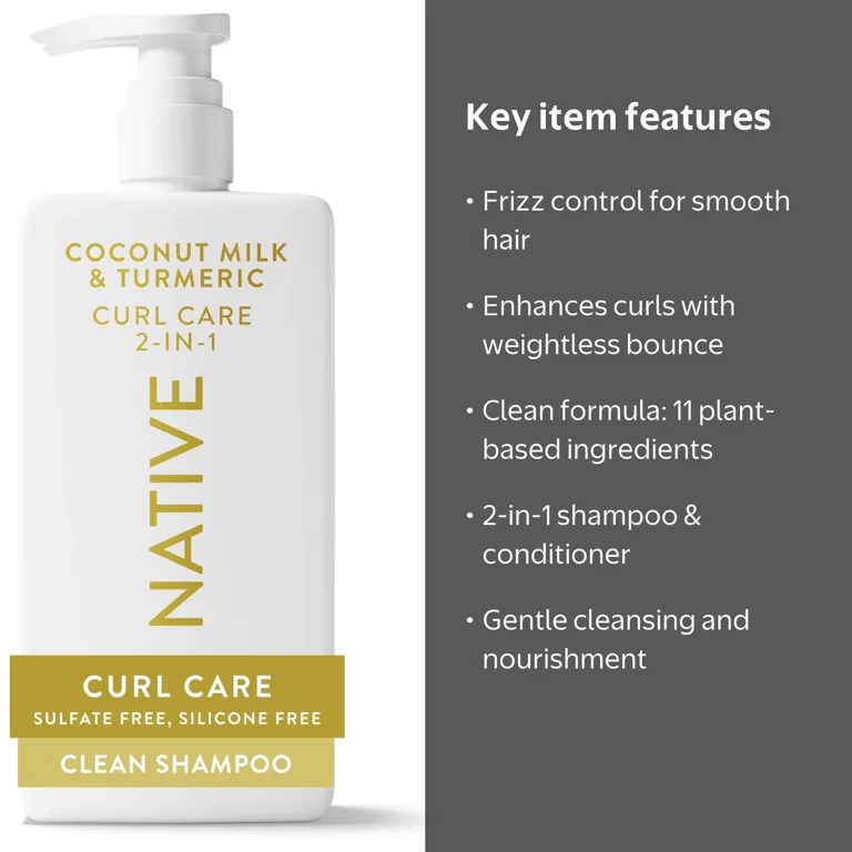 Native Curls Care 2in1 Shampoo and Conditioner Coconut Milk