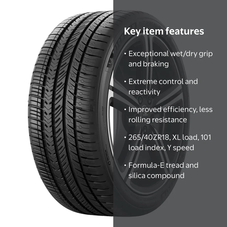 ブ*ル様 【在庫処分】MICHELIN PILOT SPORT 4 265/40 Michelin, All-Season Tire, 265/40ZR18/XL 101Y, Control, Wet Dry