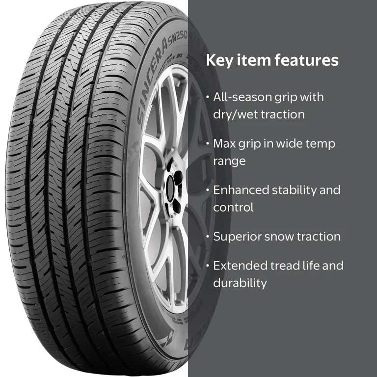 Falken Sincera SN250 A/S 225/55R17 97V BW All-Season Tire, Durable
