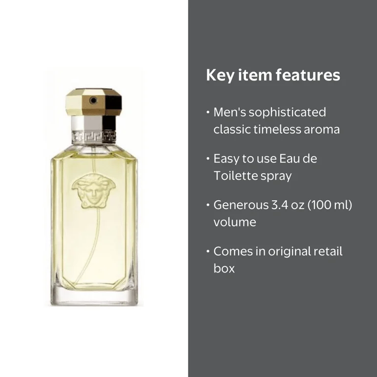 Versace, Eau De Toilette Spray, 3.4 oz, Men, Classic Fragrance