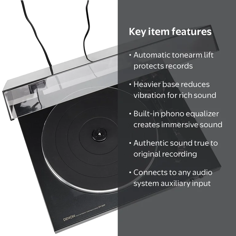 Denon, Fully Automatic Analog Turntable, DP-300F, MM Cartridge