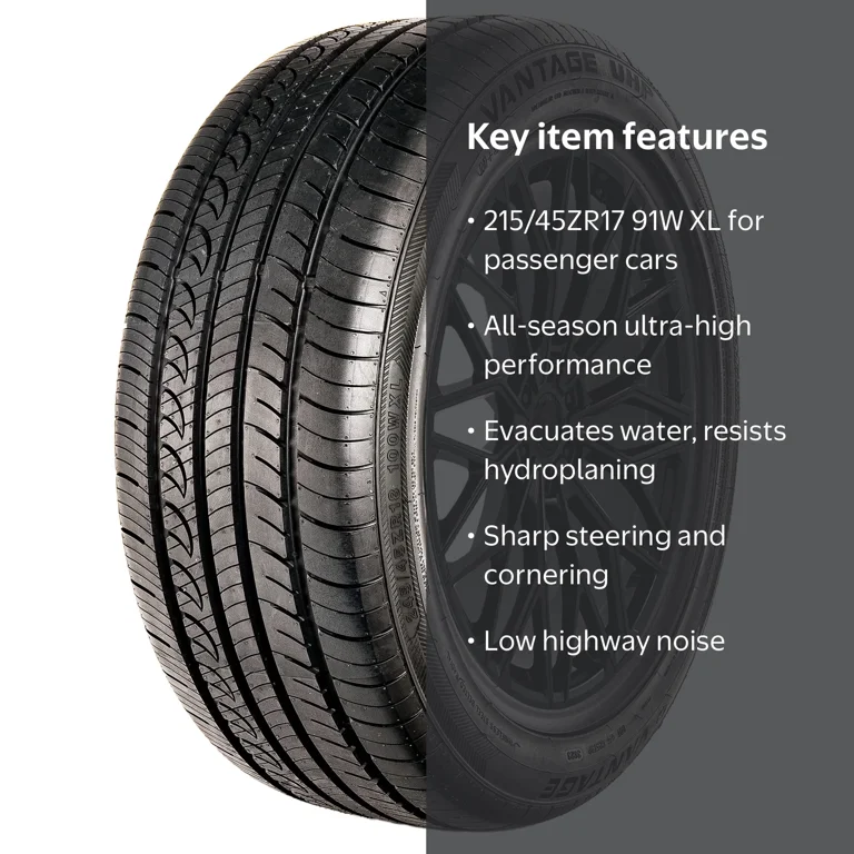 Vantage UHP All Season 215/45ZR17 91W XL Passenger Tire - Walmart.com