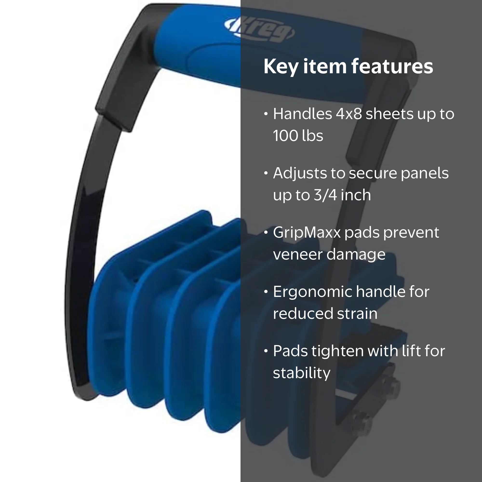 Kreg KMA3000 Tool - Ergonomic Panel Carrier for 4x8 Sheets with