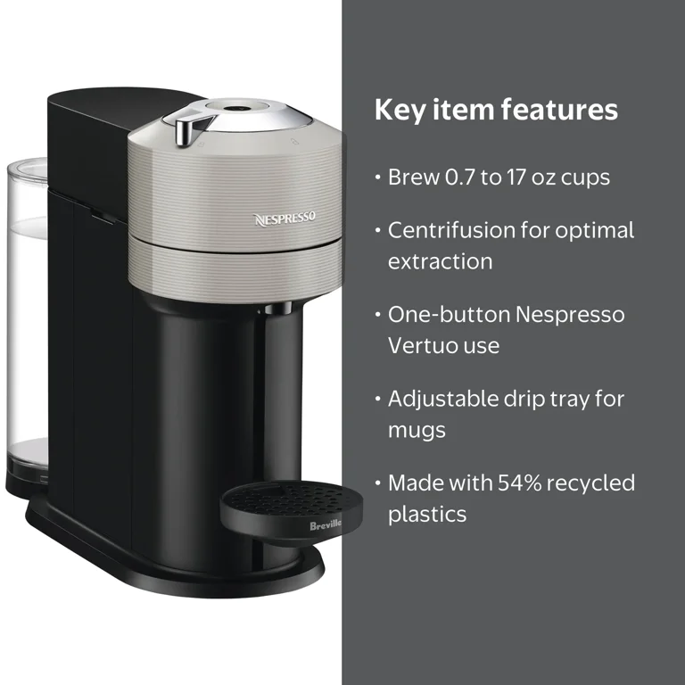 Nespresso Vertuo Next Coffee and Espresso Maker, BNV520GRY1BUC1