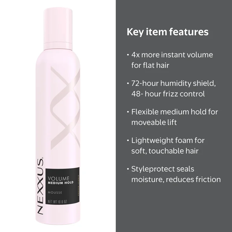 Nexxus Styling Hair Mousse 10.6 oz, Medium Hold, Volume - Walmart.com