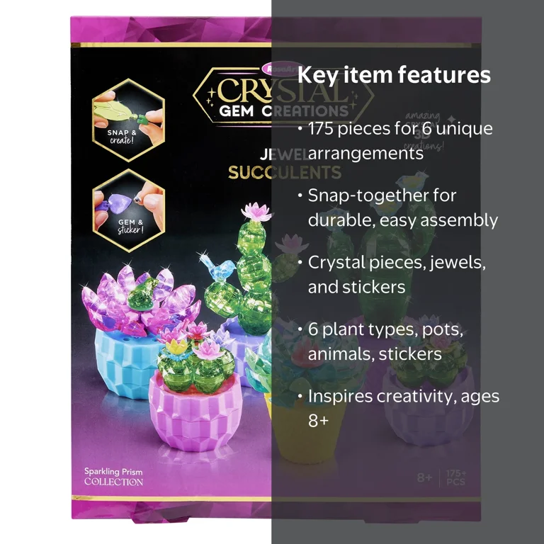Crystal Gem Creations Jewel Succulents Kit by RoseArt, 175 Pieces