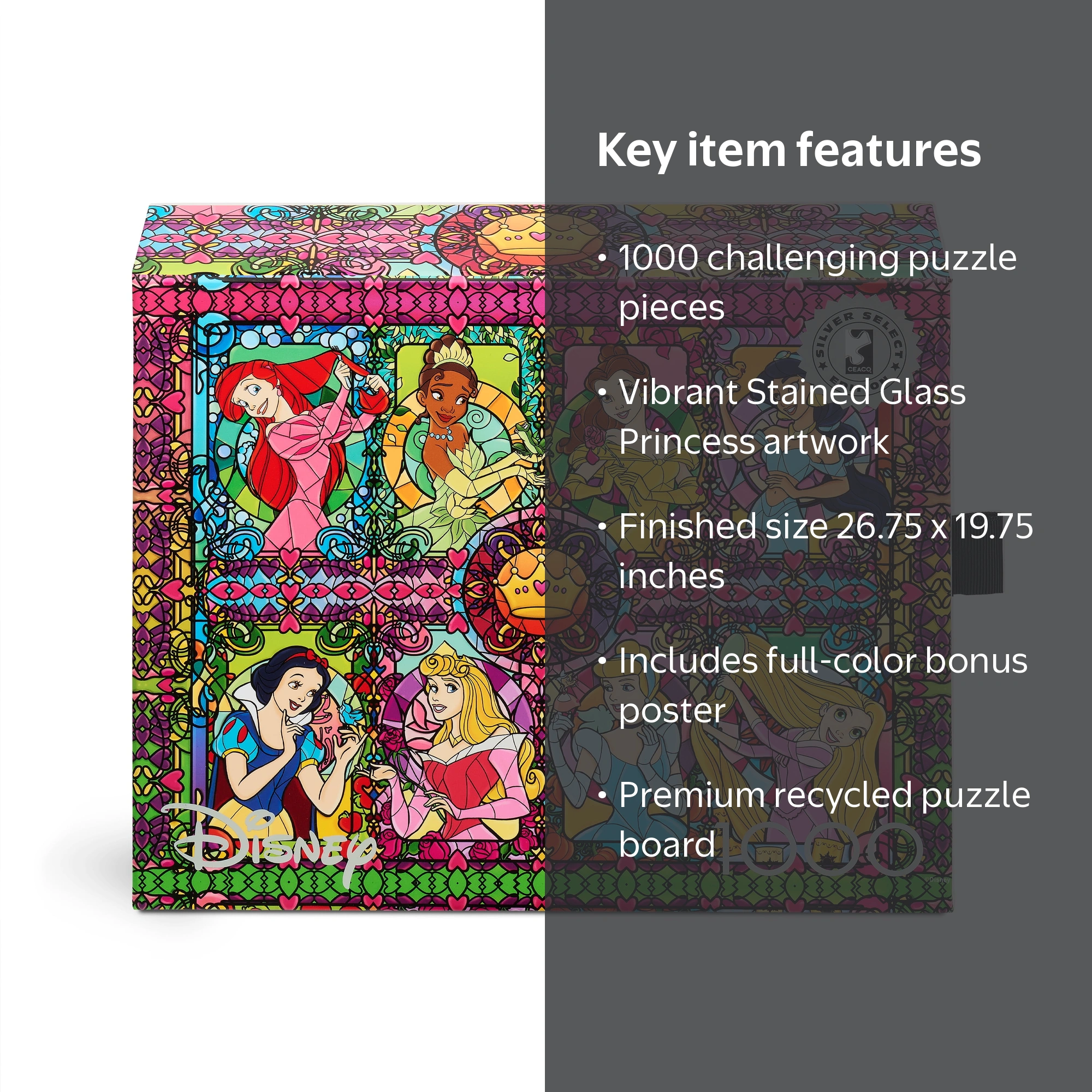 Buffalo Games 1000-Piece Silver Select Disney Stained Glass