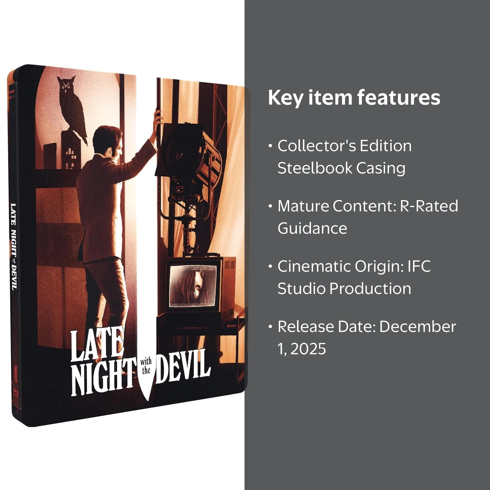 IFC Films, Steelbook, Late Night with the Devil, 2025-12-01