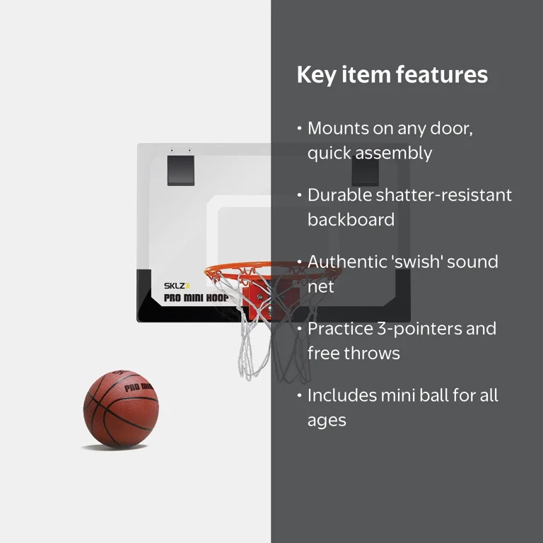 SKLZ, Pro Mini Mountable Basketball Hoop, One Size, Orange