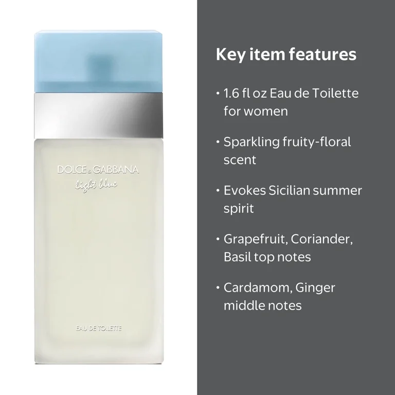 Dolce & Gabbana Light Blue Eau de Toilette, 1.6 oz, Fruity-Floral