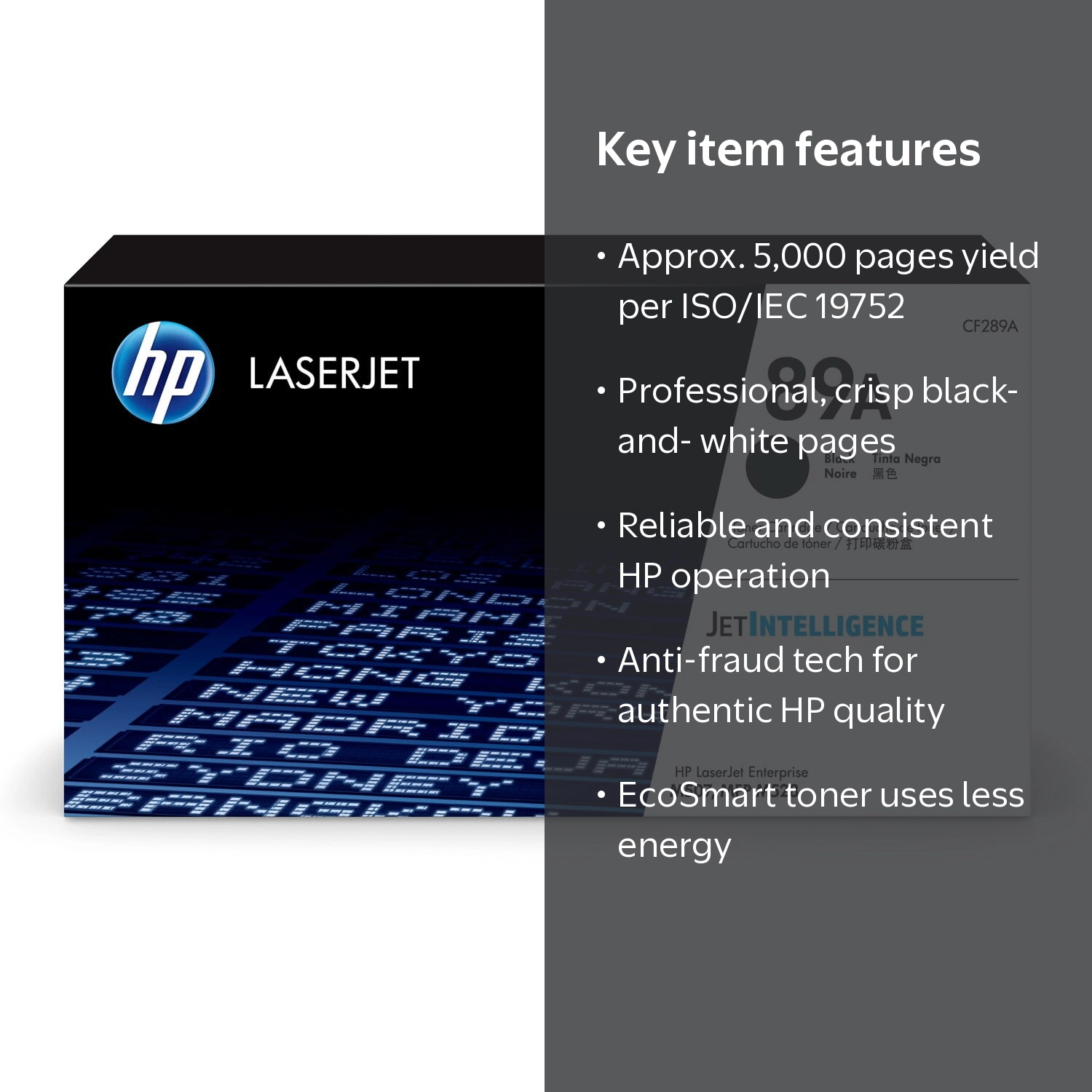 HP 89A Black Original LaserJet Toner Cartridge, ~5,000 pages