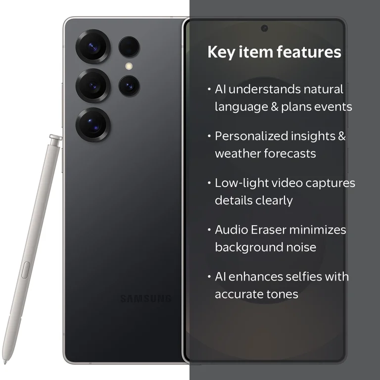 Verizon Samsung Galaxy S25 Ultra Titanium Black 256 GB - Walmart.com