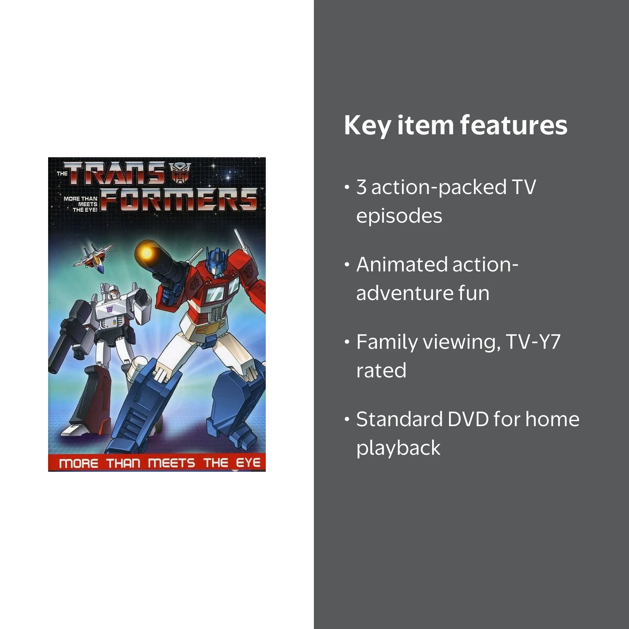 Transformers More Than Meets The Eye DVD, 3 Episodes, Animation
