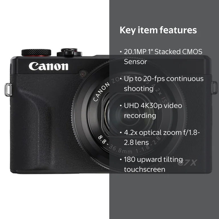 Canon, PowerShot G7 X Mark III Digital Camera, Black - Walmart.com