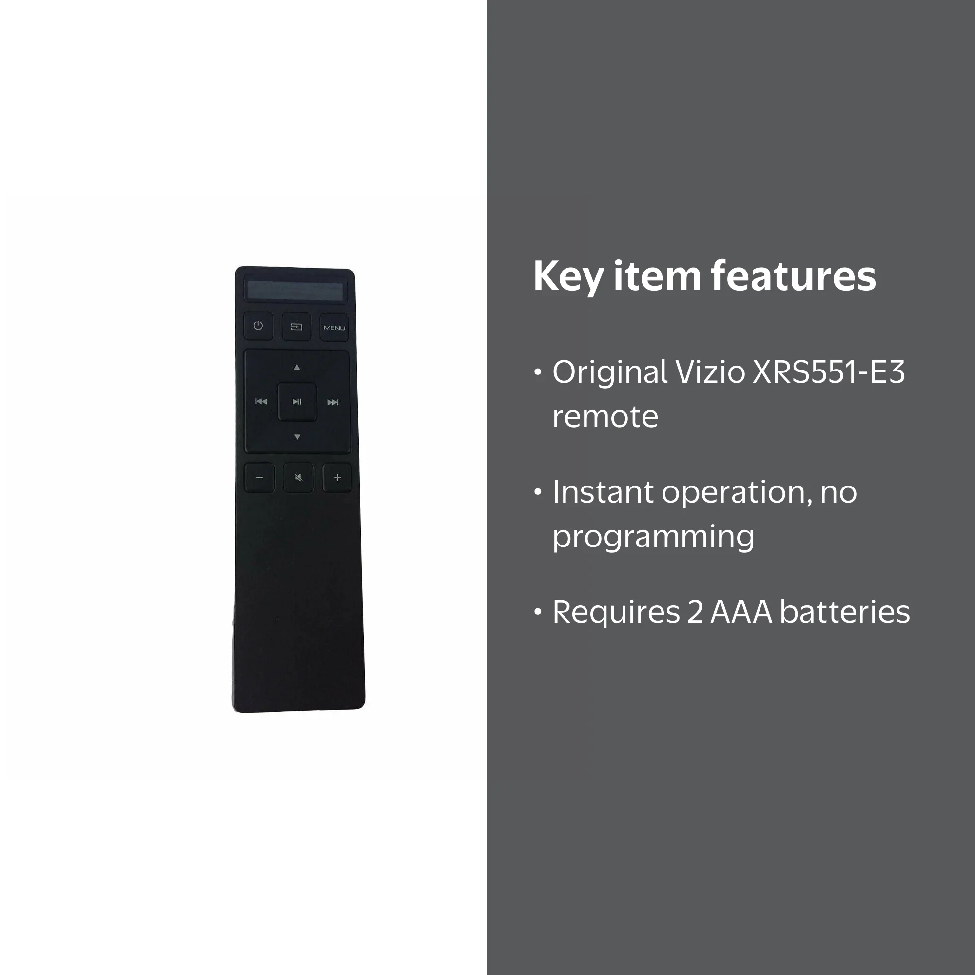 VIZIO, Sound Bar Remote Control, XRS551-E3, Compatible for SB3251n