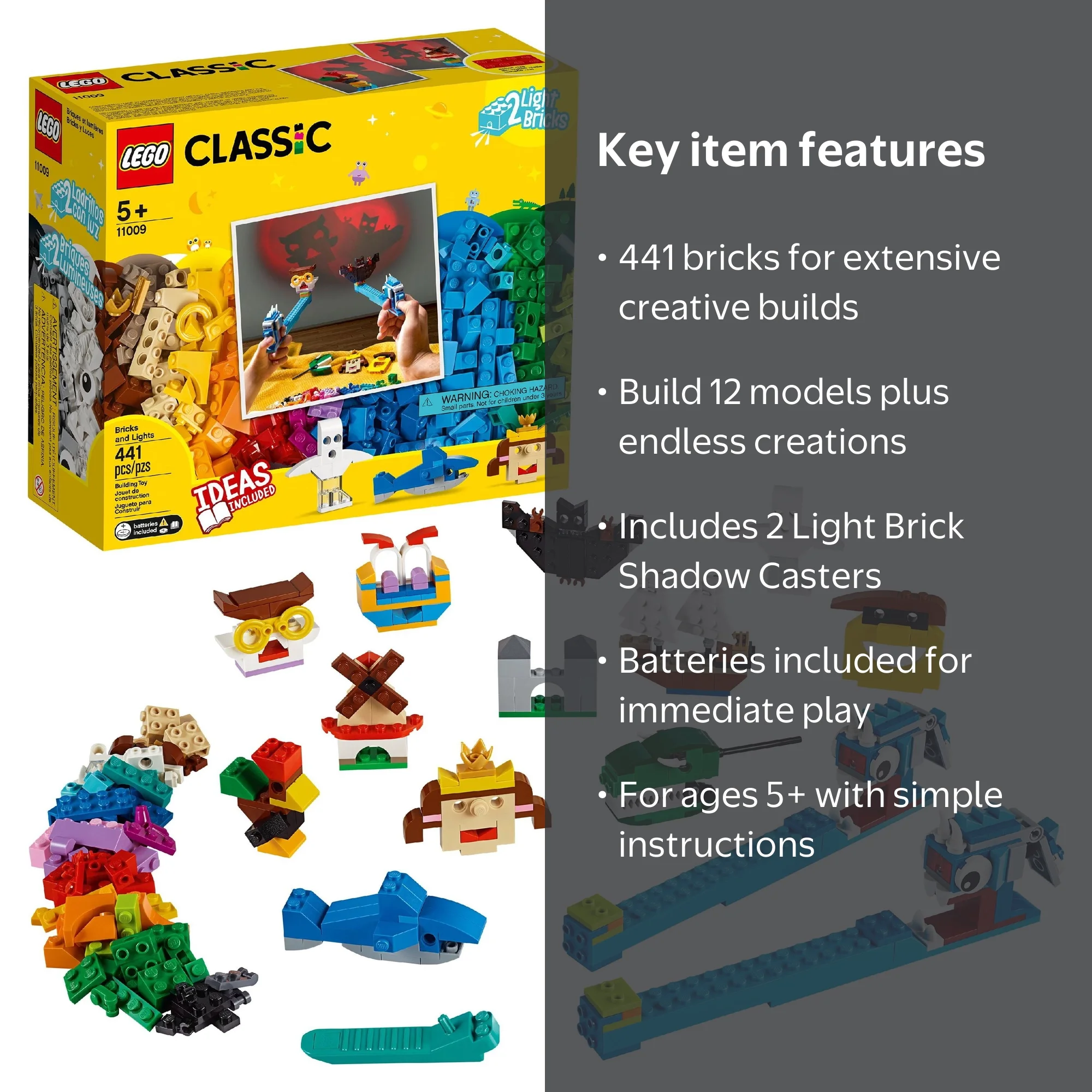nastent classic 140mm Hard Left 5箱セット LEGO Classic Creative Bricks and Lights Building Set with