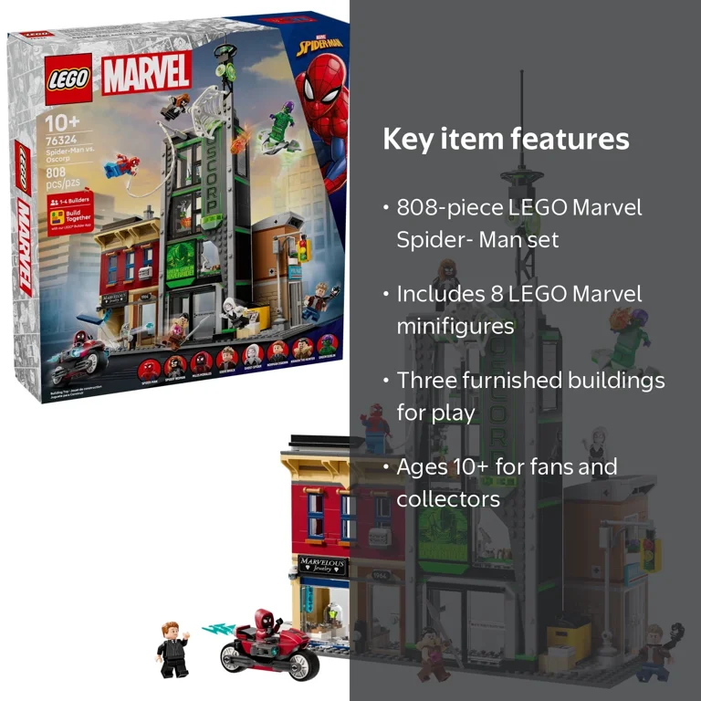 LEGO, Marvel Spider-Man vs. Oscorp Building Set, 76324, 808 Pieces