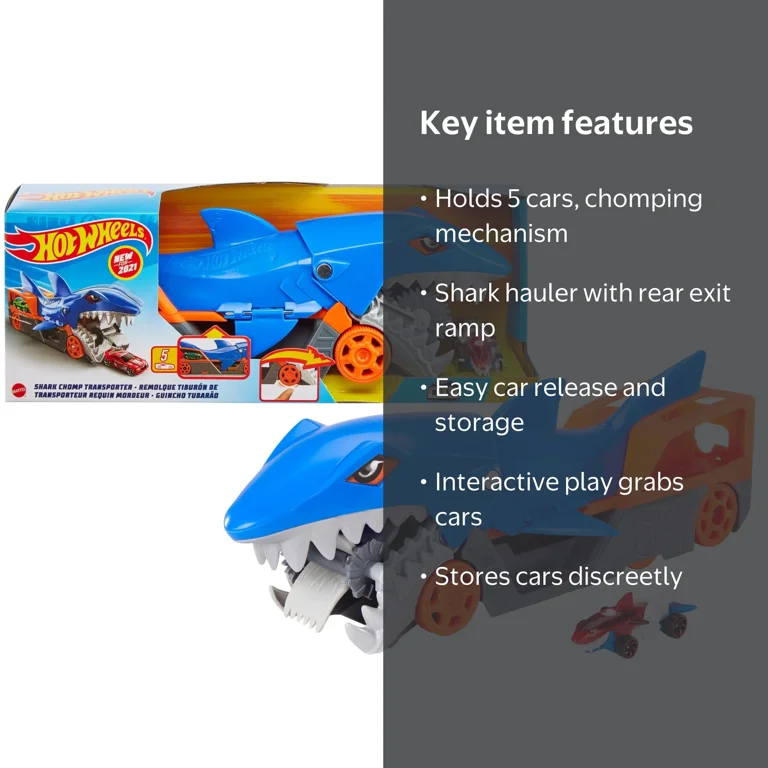 Hot Wheels, Transport Set, Shark Chomp, 1:64 Scale Car - Walmart.com