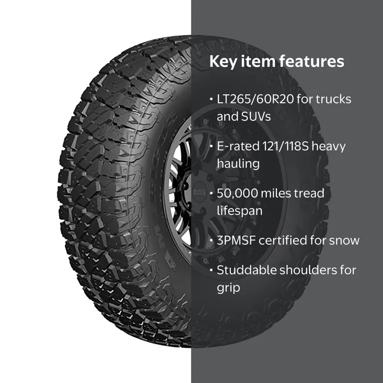 Americus Rugged A/TR Tire - LT265/60R20 121 S LRE for Chevrolet