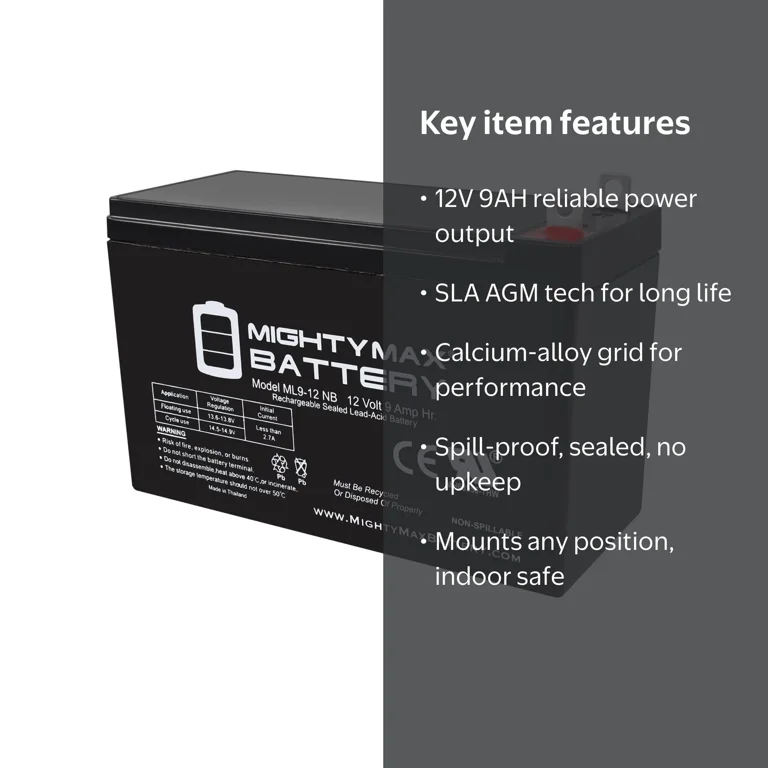 Mighty Max Battery, 12V 9AH Battery Replacement, for Generac