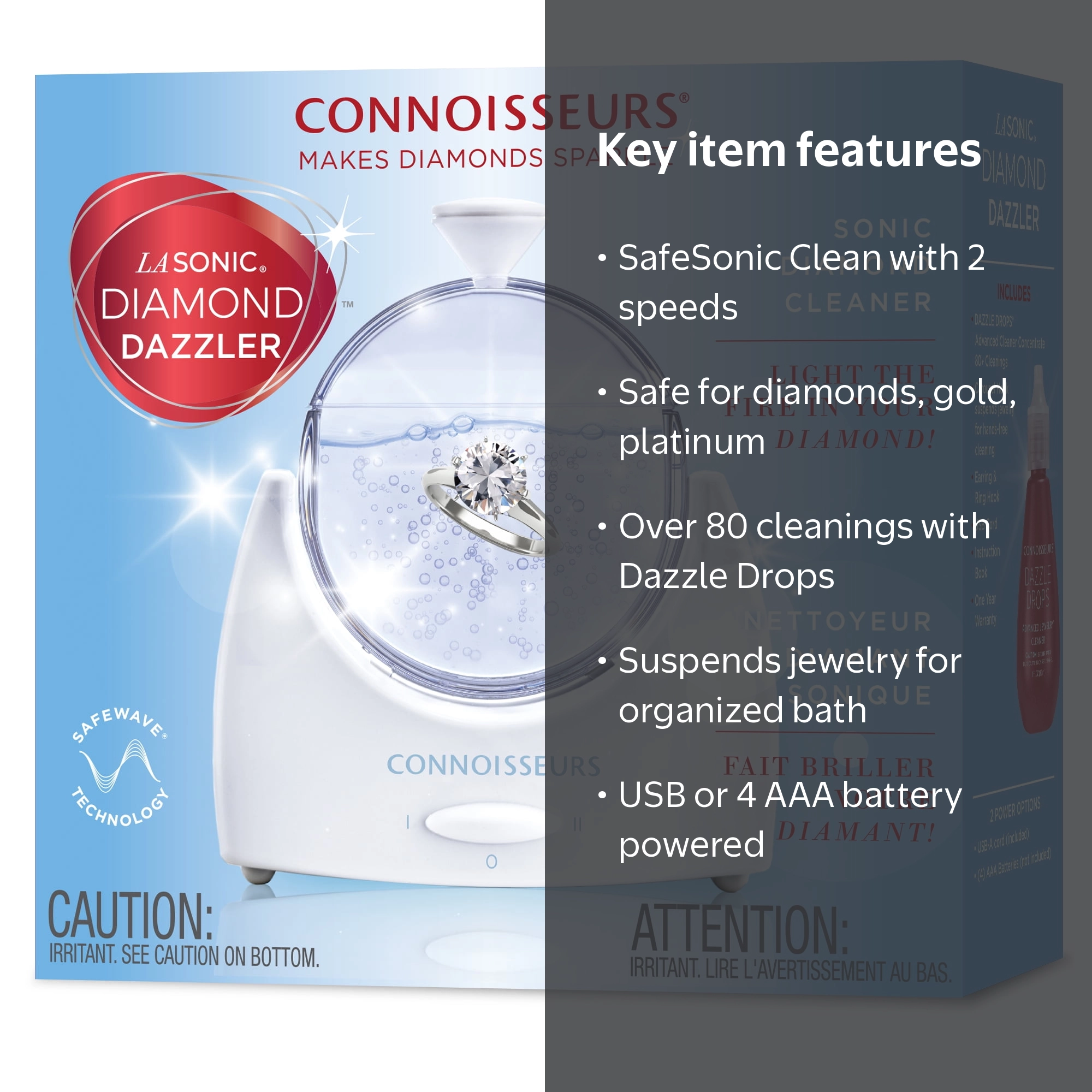 Connoisseurs, Jewelry Cleaner Sonic, Diamond Dazzler with Dazzle
