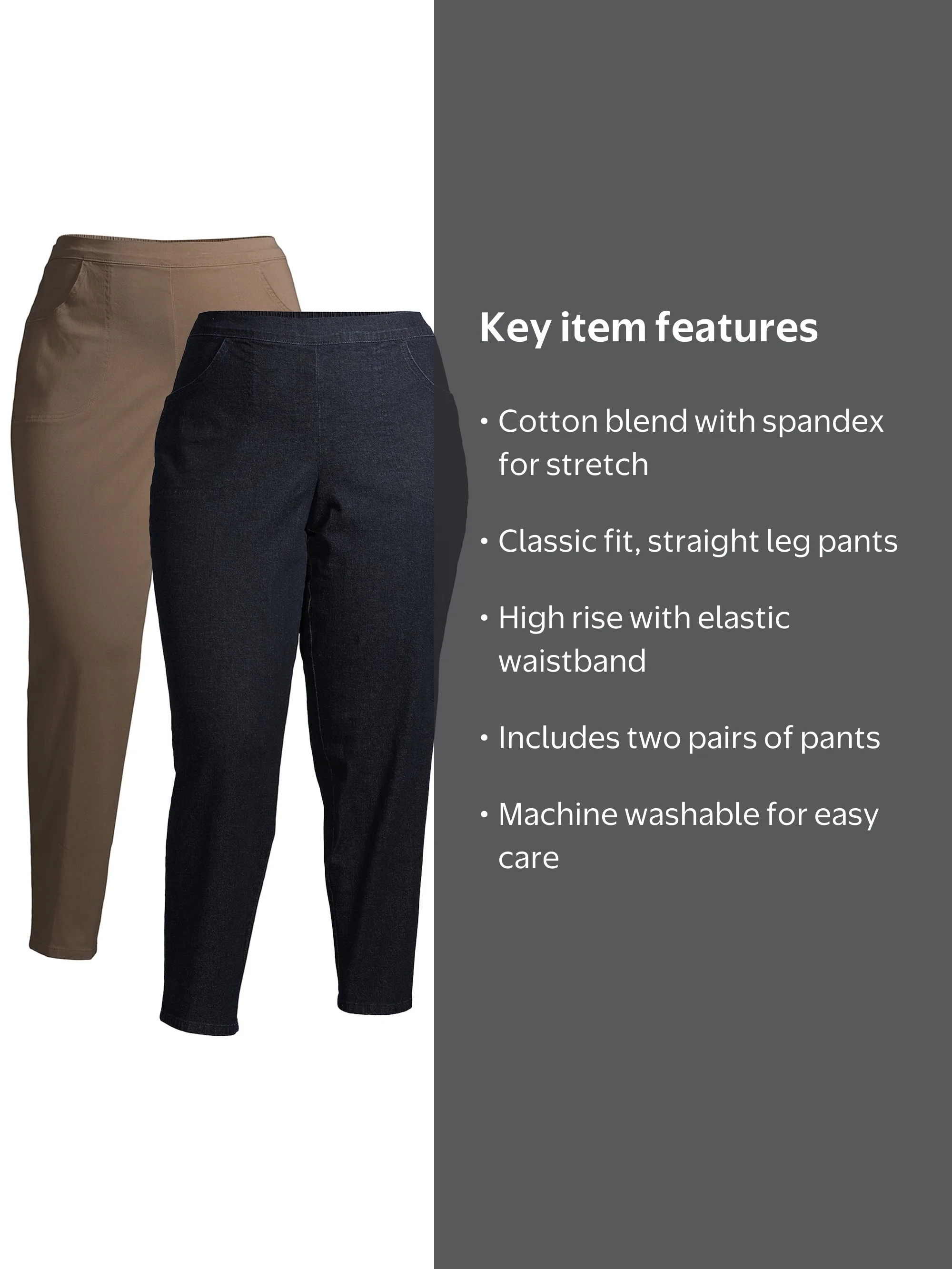 JMS Just My Size by Hanes Women's Plus Size 2 Pocket Pull On Pants