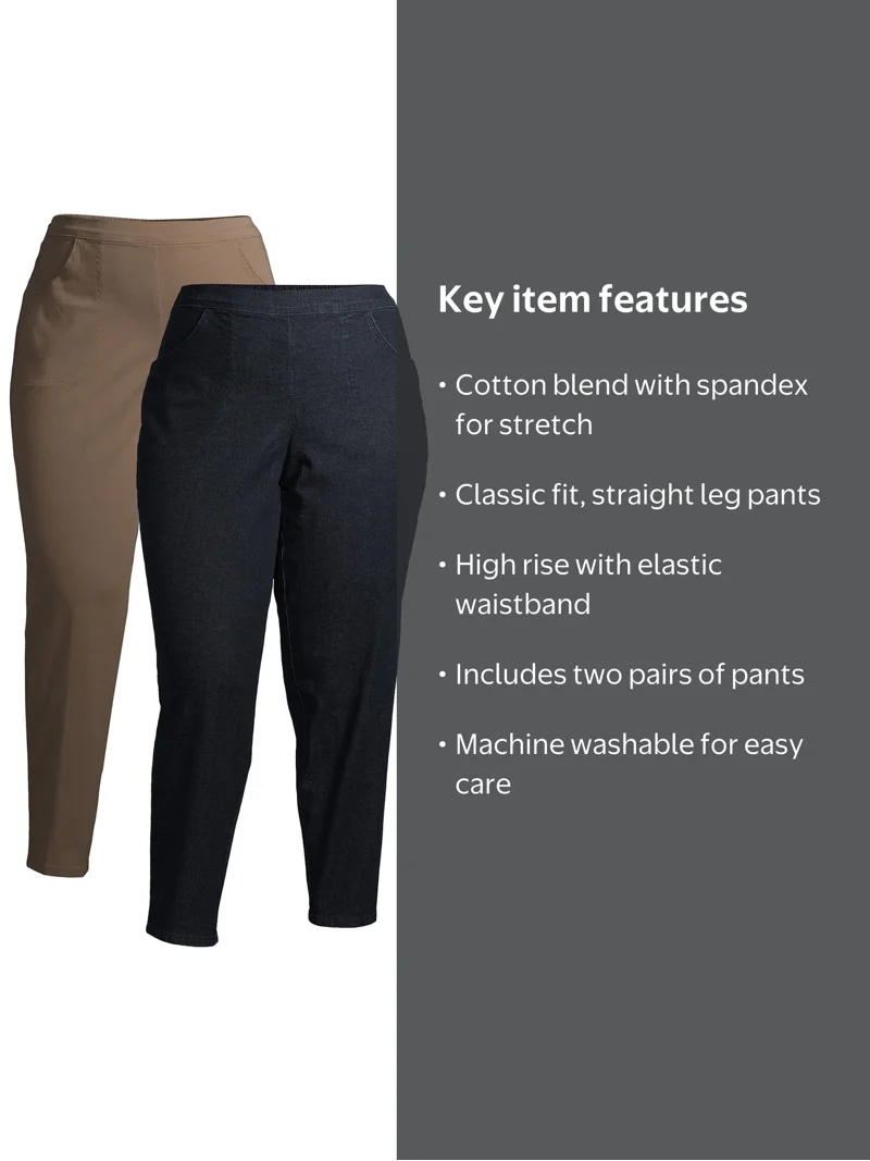 JMS Just My Size by Hanes Women's Plus Size 2 Pocket Pull On Pants