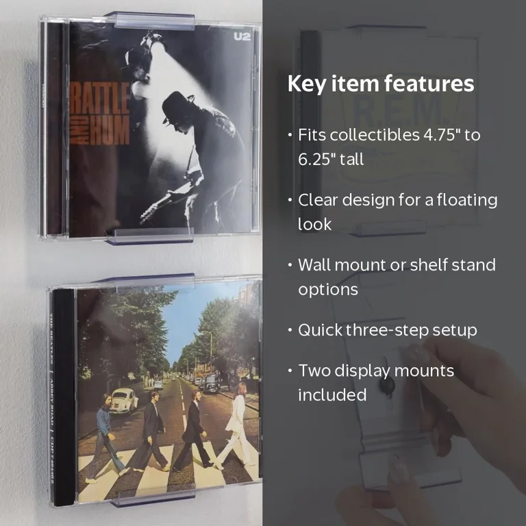 CollectorMount CD & K-Pop Display, Clear, 2-Pack - Walmart.com