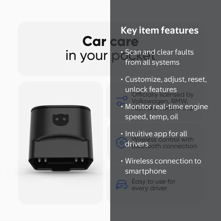 OBDeleven, Auto Diagnostic Car Scan Tool, Bluetooth, iOS Android
