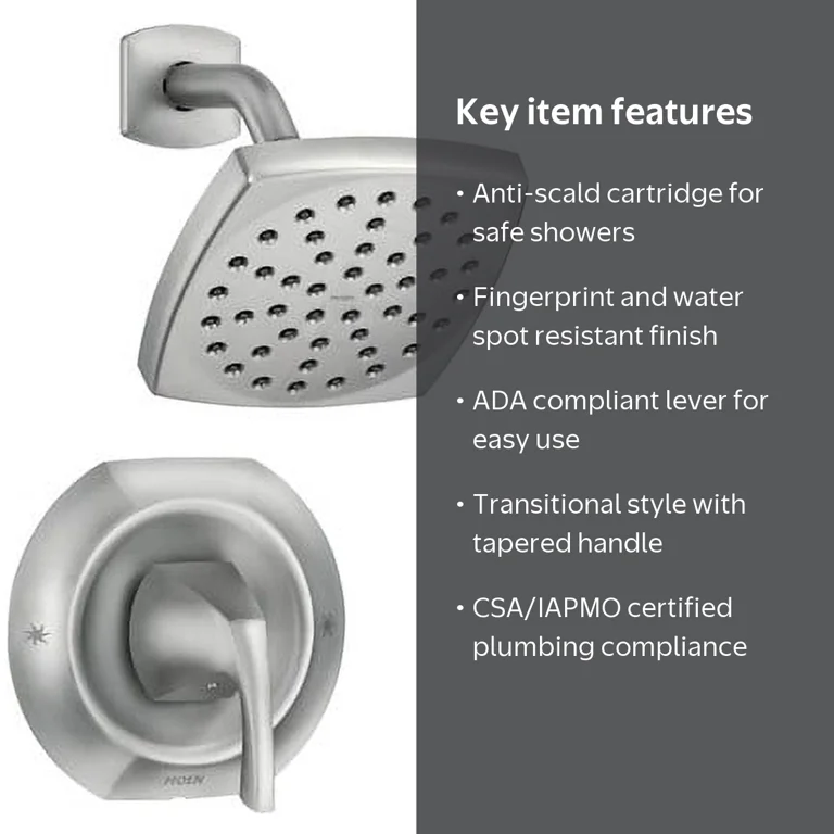 Moen Lindor 82506SRN 1-Handle Shower Faucet with Valve in Spot