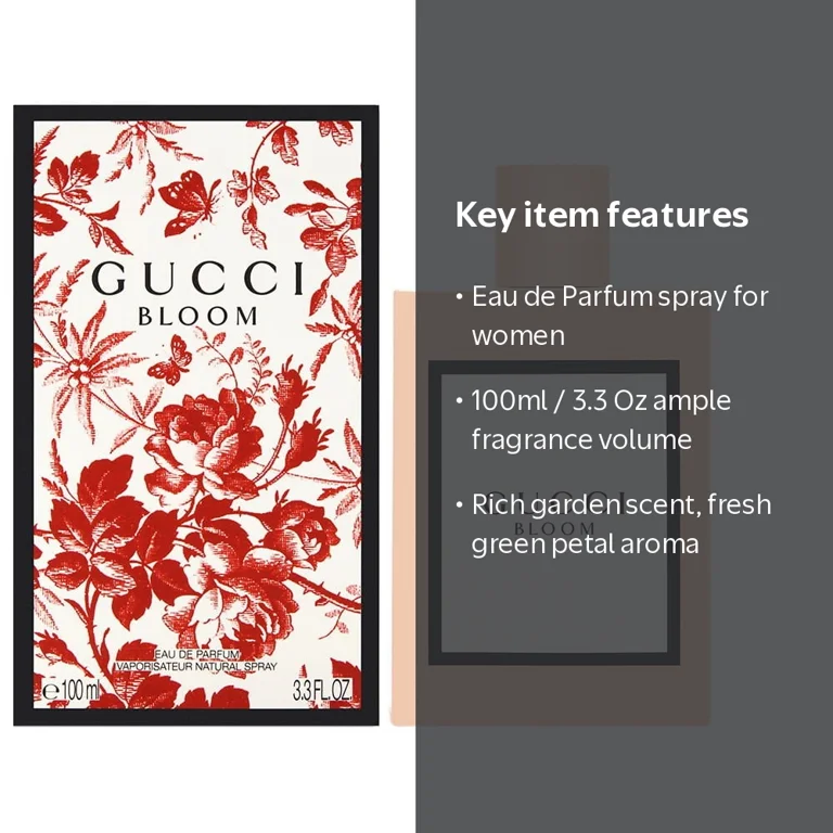 Gucci, Eau de Parfum Spray, 3.3 fl oz, Floral Jasmine Tuberose